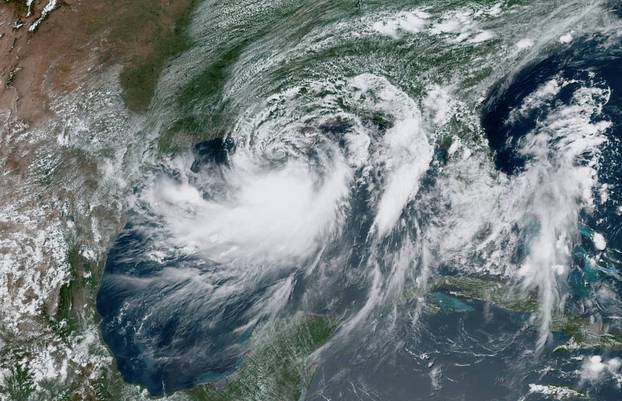 Tropical Storm Barry approaches the coast of Louisiana, U.S. from the Gulf of Mexico