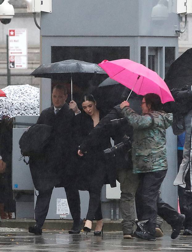 Emma Coronel Aispuro, the wife of Joaquin Guzman, the Mexican drug lord known as "El Chapo", arrives at the Brooklyn Federal Courthouse in New York