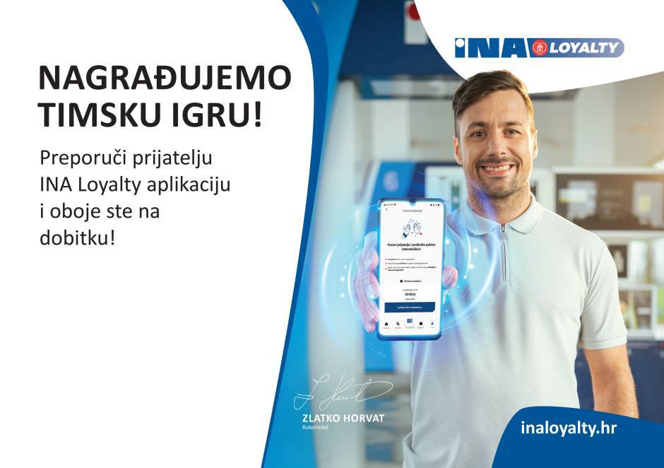 Preporuči prijatelju INA Loyalty aplikaciju i oboje ste na dobitku