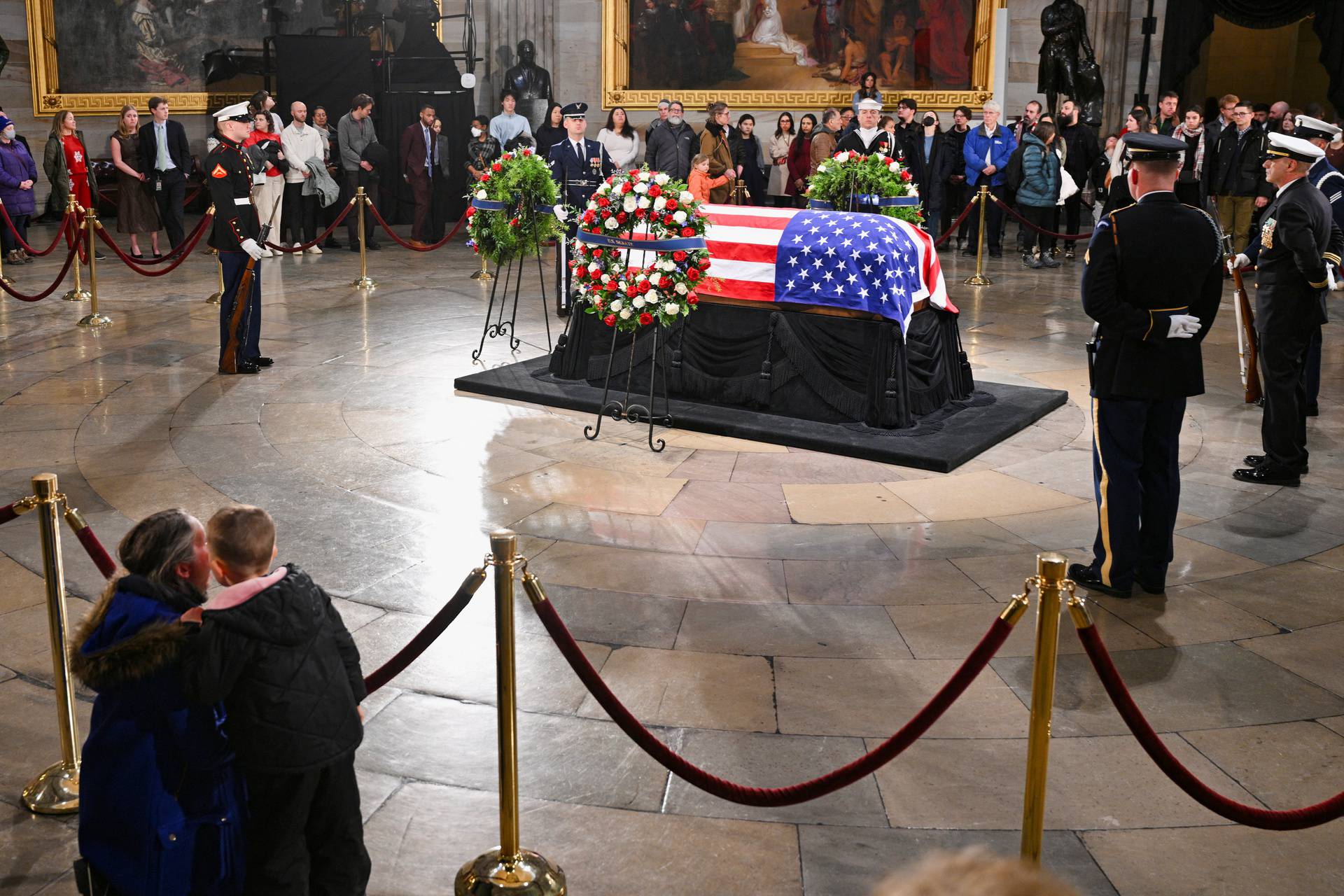 Former U.S. President Jimmy Carter lies in state at the U.S. Capitol in Washington