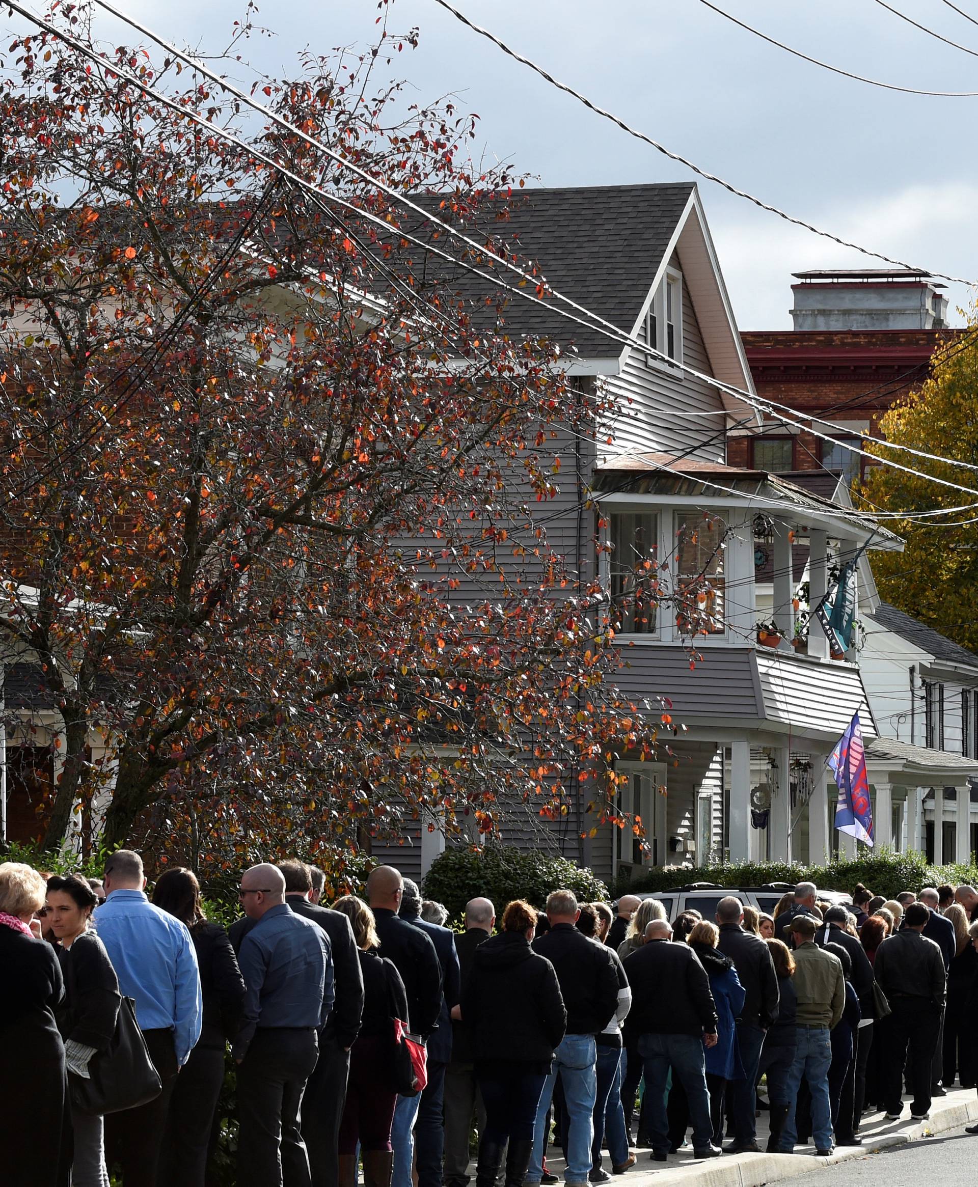 Mourners attend a combined wake for the victims of Saturday's limousine crash in Amsterdam