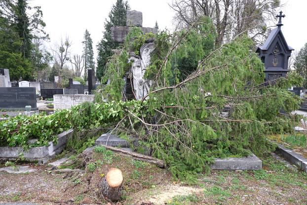 Zagreb: Posljedice velikog nevremena na Mirogoju