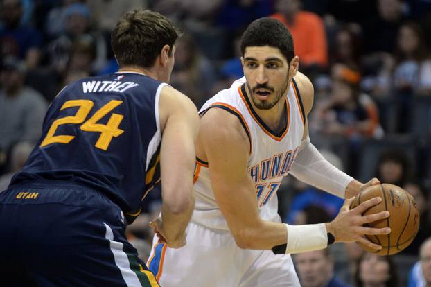 Oklahoma City Thunder center Enes Kanter at Chesapeake Energy Arena in Oklahoma City