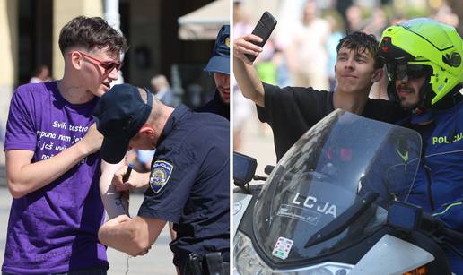 VIDEO Pogledajte kako je ZG maturant tražio policajca na Trgu da mu se potpiše na ruku