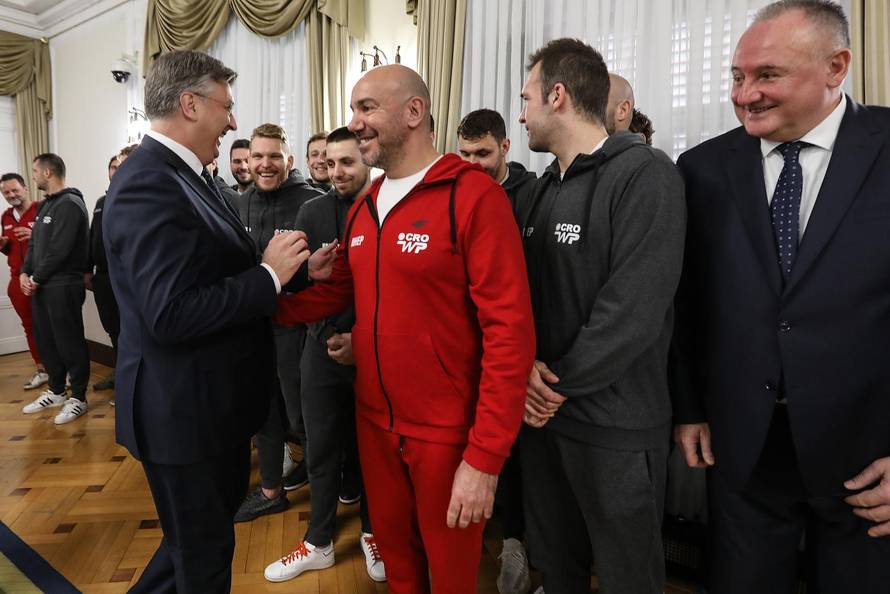 Zagreb: Andrej Plenković ugostio svjetske prvake u vaterpolu