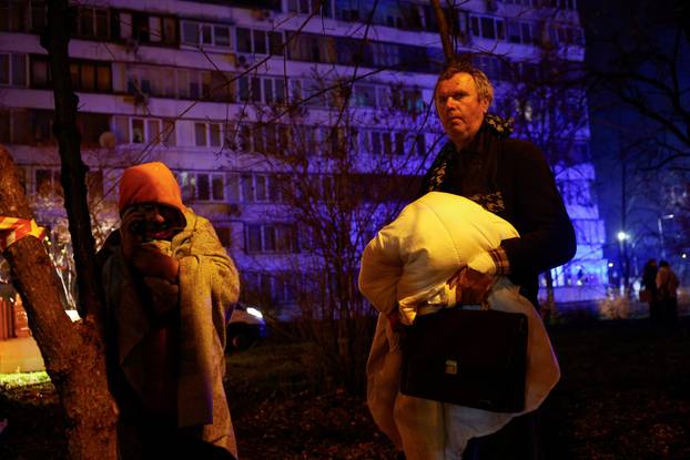 Aftermath of a Russian missile and drone attack, in Kyiv