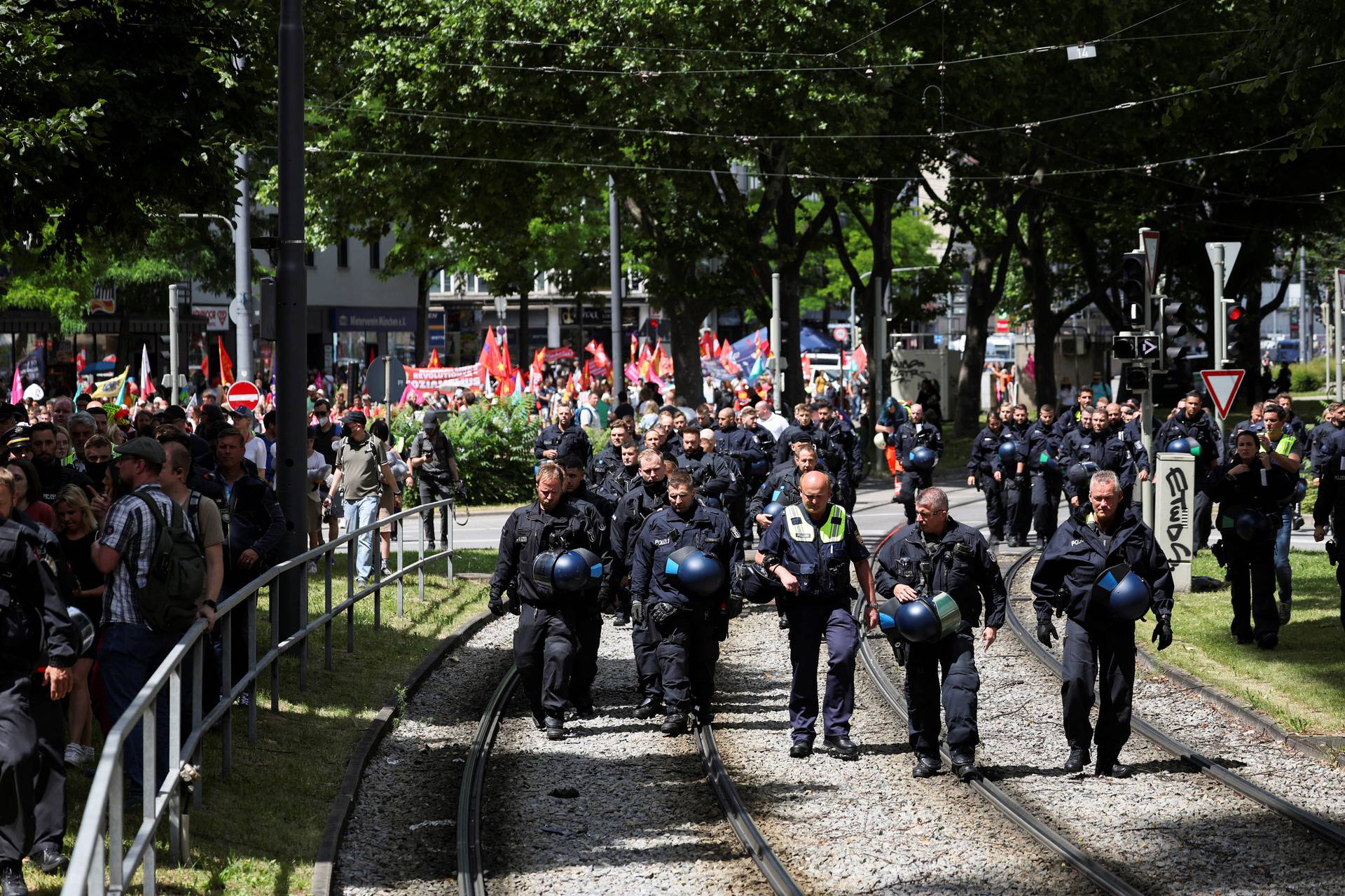 Protests ahead of G7 summit, in Munich