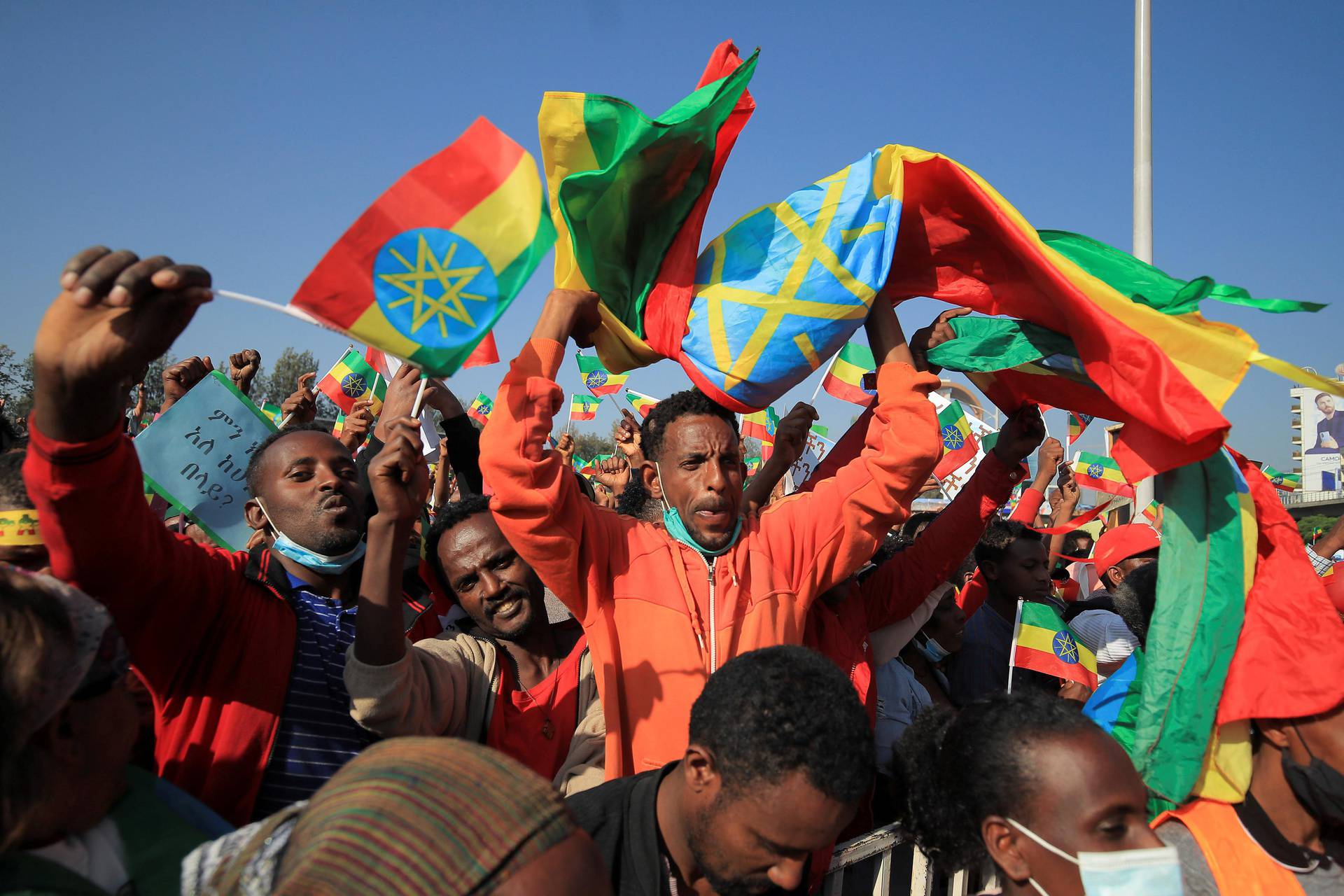 Ethiopian PM's backers hold a rally in support of national army in Addis Ababa