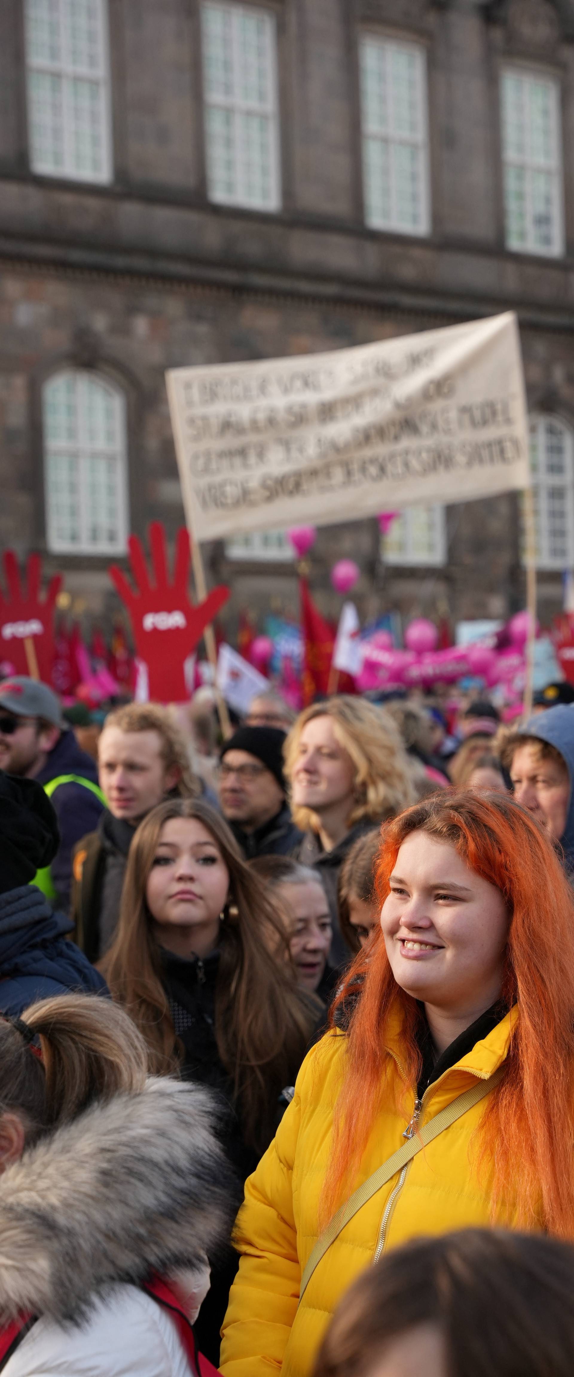 Protest in front of the Danish Parliament in Copenhagen