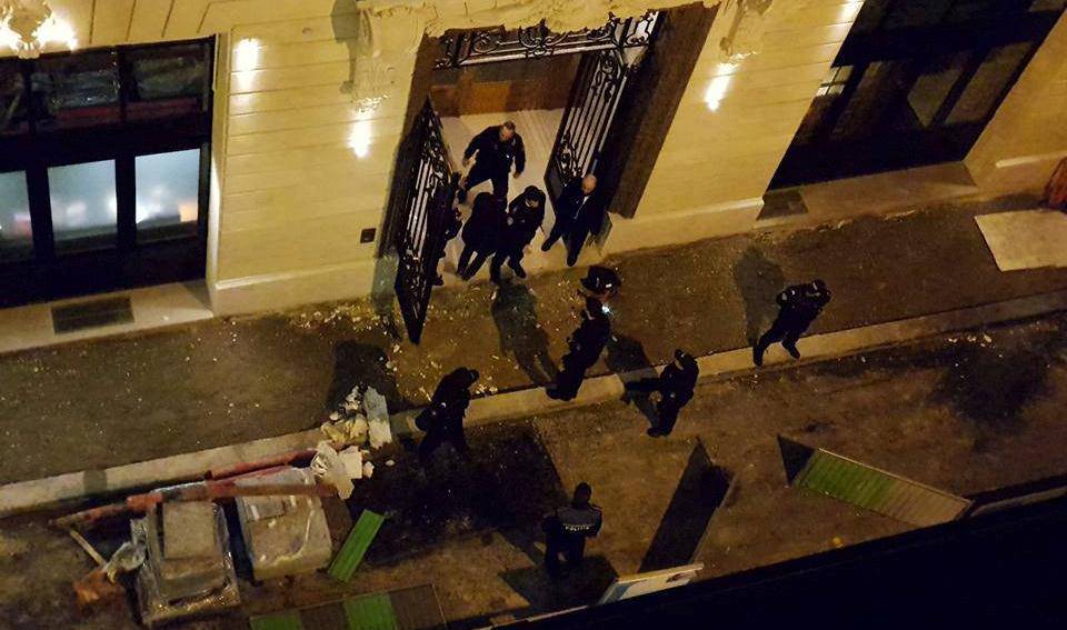 A general view of the scene after axe-wielding robbers stole jewelry at the Ritz Paris hotel in Paris