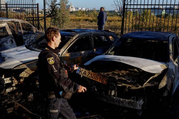 Aftermath of a Russian missile and drone attack in Kyiv