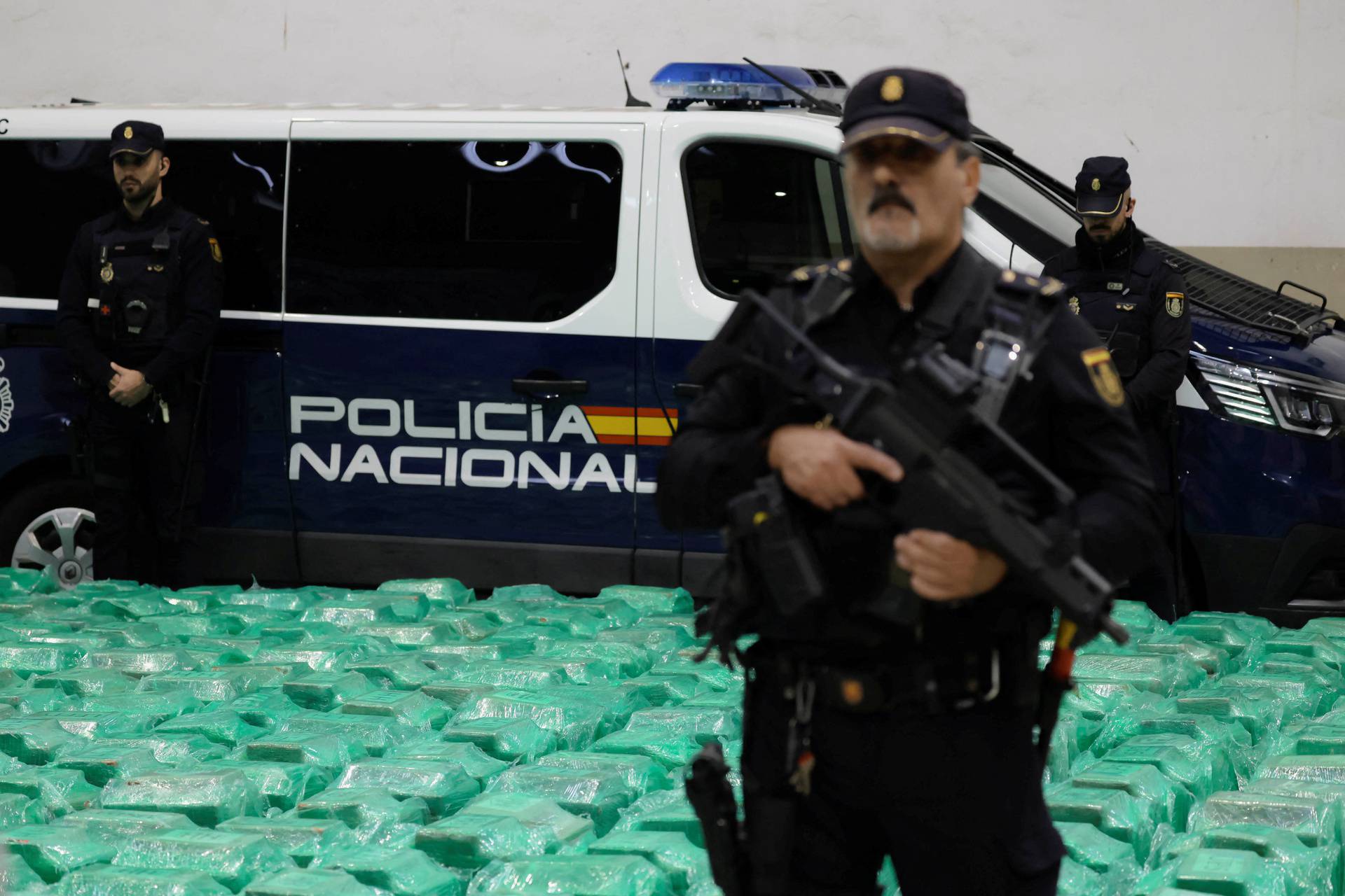 Spanish police seize 13 tons of cocaine hidden in banana shipments, in Algeciras