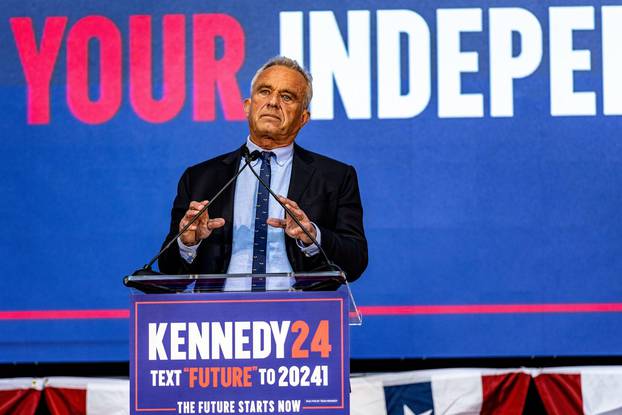 Independent presidential candidate Robert F. Kennedy introduced his running mate, Nicole Shanahan at a campaign event in Oakland, California on Tuesda