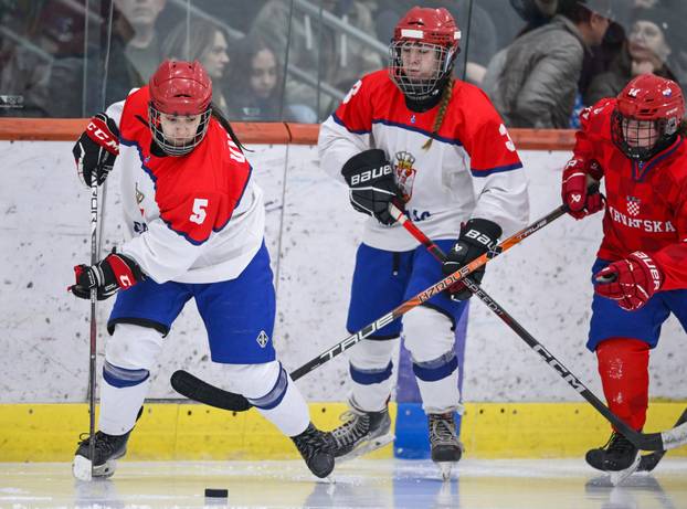 Zagreb:  Susret Hrvatske i Srbije na Svjetskom prvenstvu u hokeju za žene divizije III