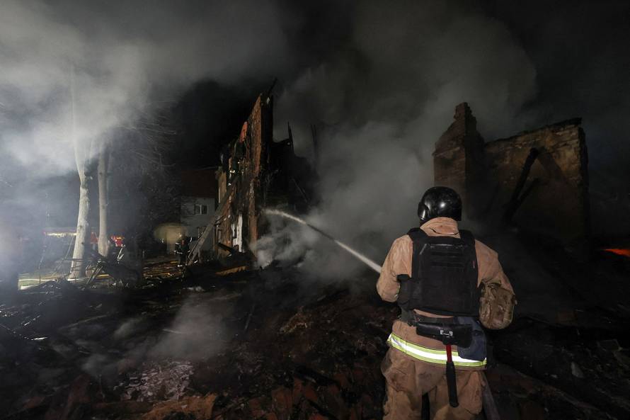 Aftermath of a Russian drone attack in Kharkiv