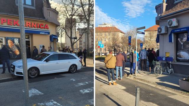 VIDEO Ovo je red ispred pekare u Zagrebu: 'Nevjerojatno! Sve su zatvorili. Nemoš' ni po kruh'
