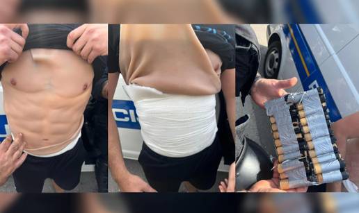 FOTO Kakav kreativac: Navijač ispod lažnih trbušnjaka sakrio 40 bengalki. Pogledajte fotke