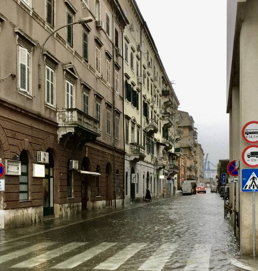Rijeka u poplavi, ljudi do posla putuju daskom za surfanje