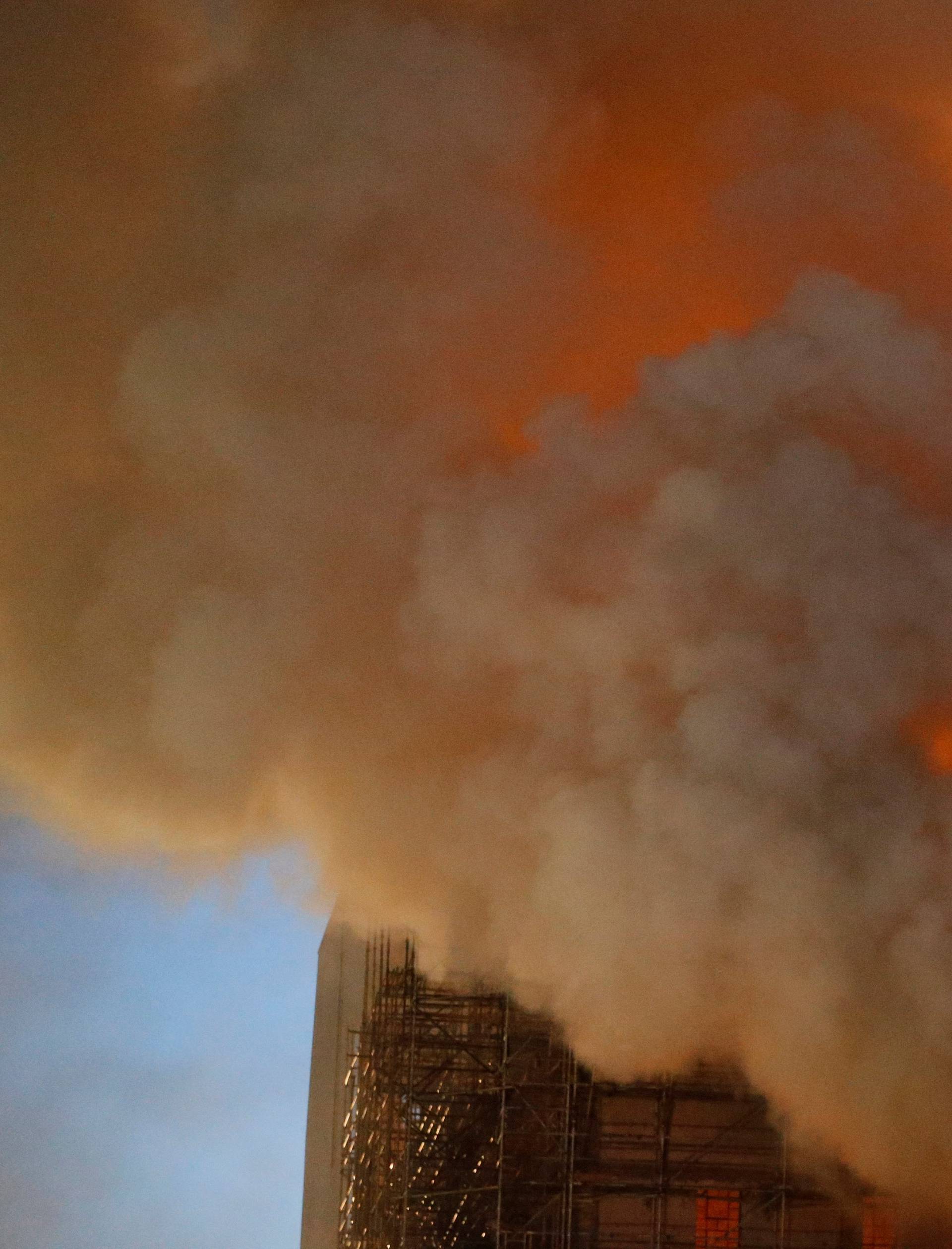 Firefighters attend to a blaze at the Mackintosh Building at the Glasgow School of Art, which is the second time in four years, Glasgow, Scotland, Britain