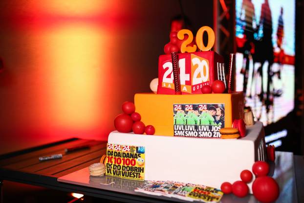 Zagreb: Slavljenička torta na proslavi 20. rođendana 24sata