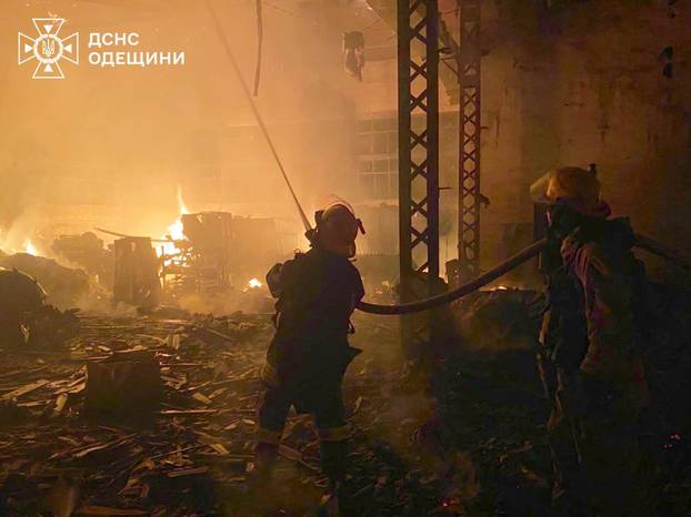 Aftermath of a Russian drone attack in Odesa region