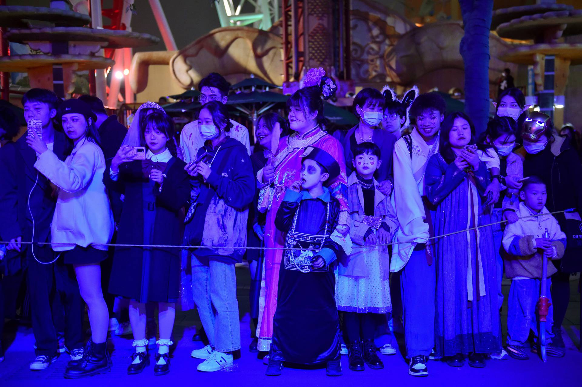 Halloween at an amusement park in Wuhan