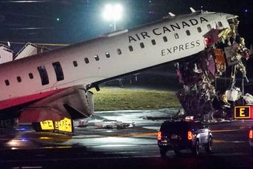 Air Canada Express jet collides with a ground vehicle at LaGuardia airport