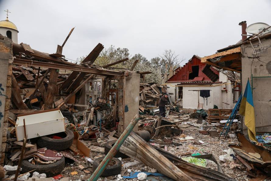 Aftermath of a Russian drone strike in Odesa
