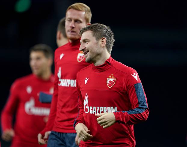 Red Star Belgrade Press Conference and Training - Tottenham Hotspur Stadium