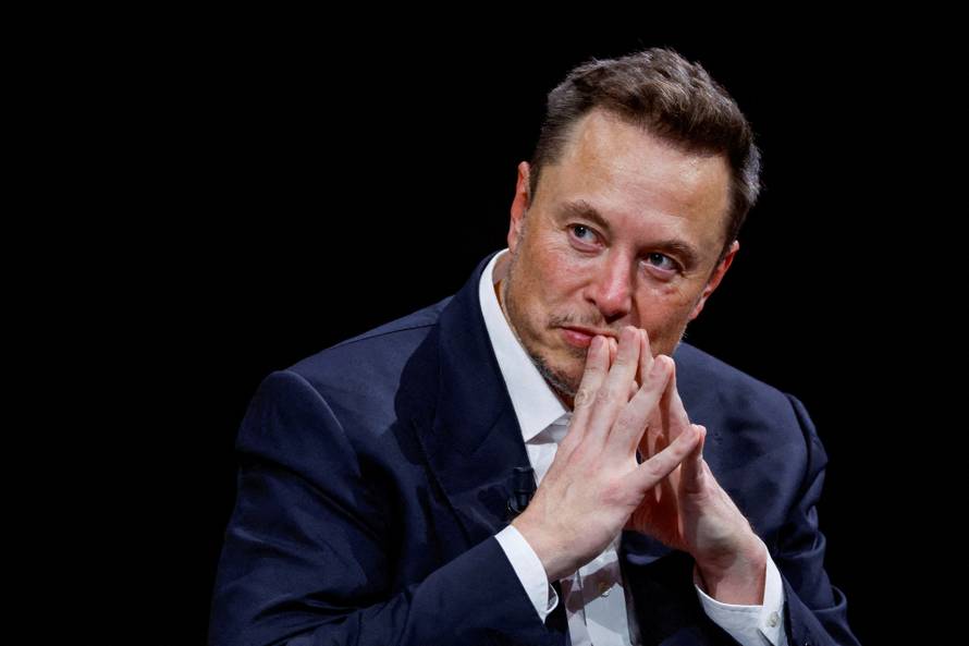 FILE PHOTO: Elon Musk is seen at a conference in France
