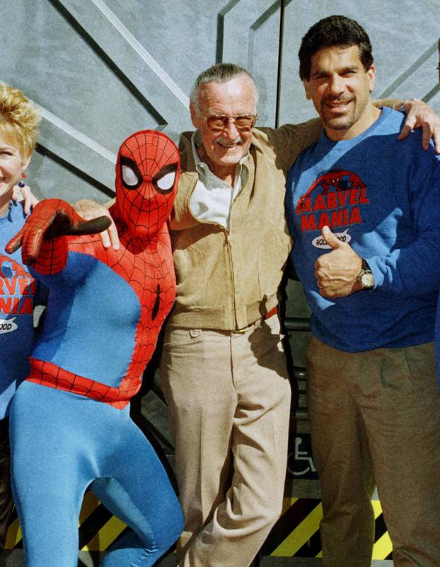 FILE PHOTO - Marvel Comic Books founder Stan Lee poses at Universal Citywalk in Los Angeles