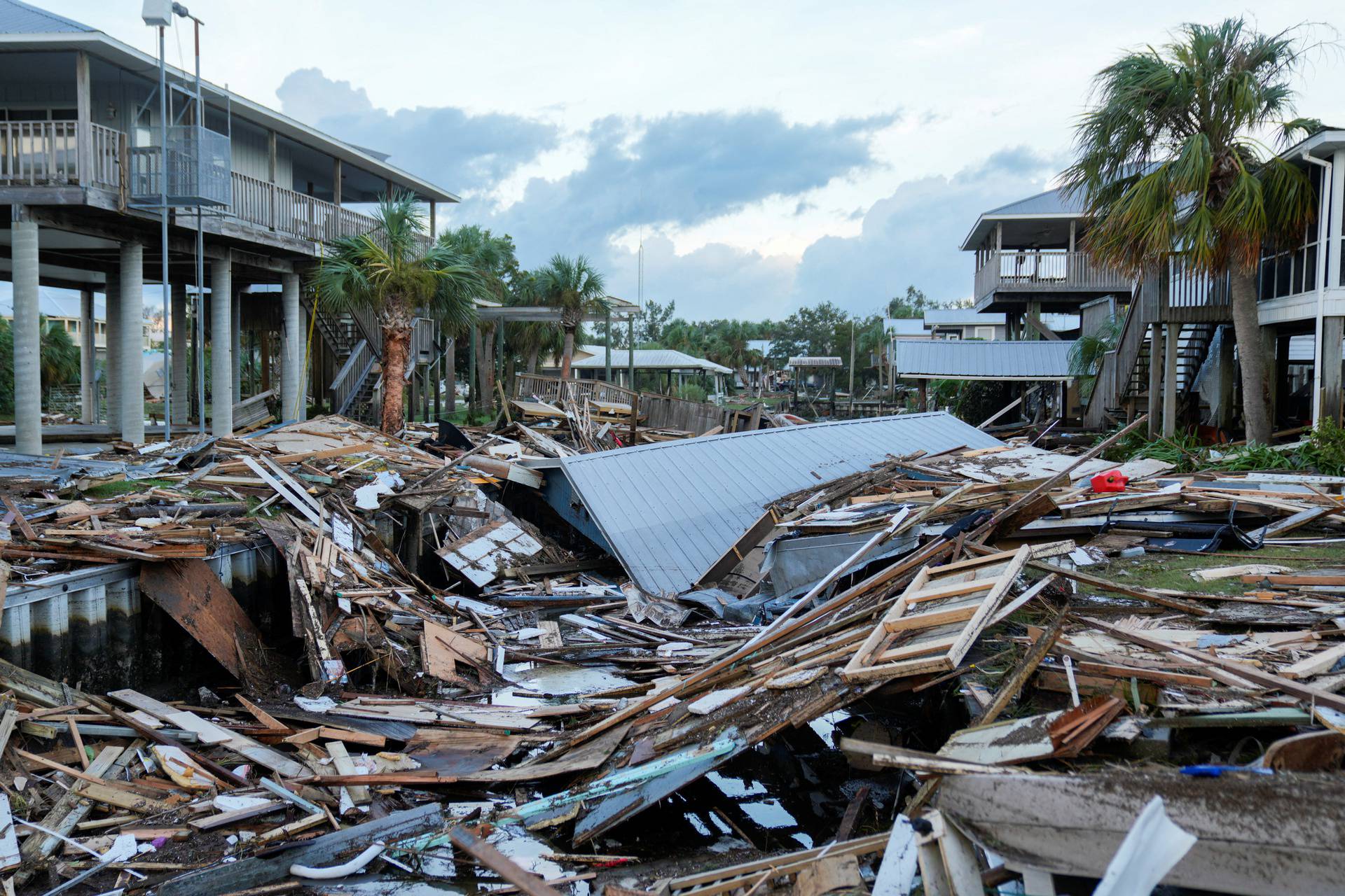 Aftermath of Hurricane Idalia in Horseshoe Beach, Florida