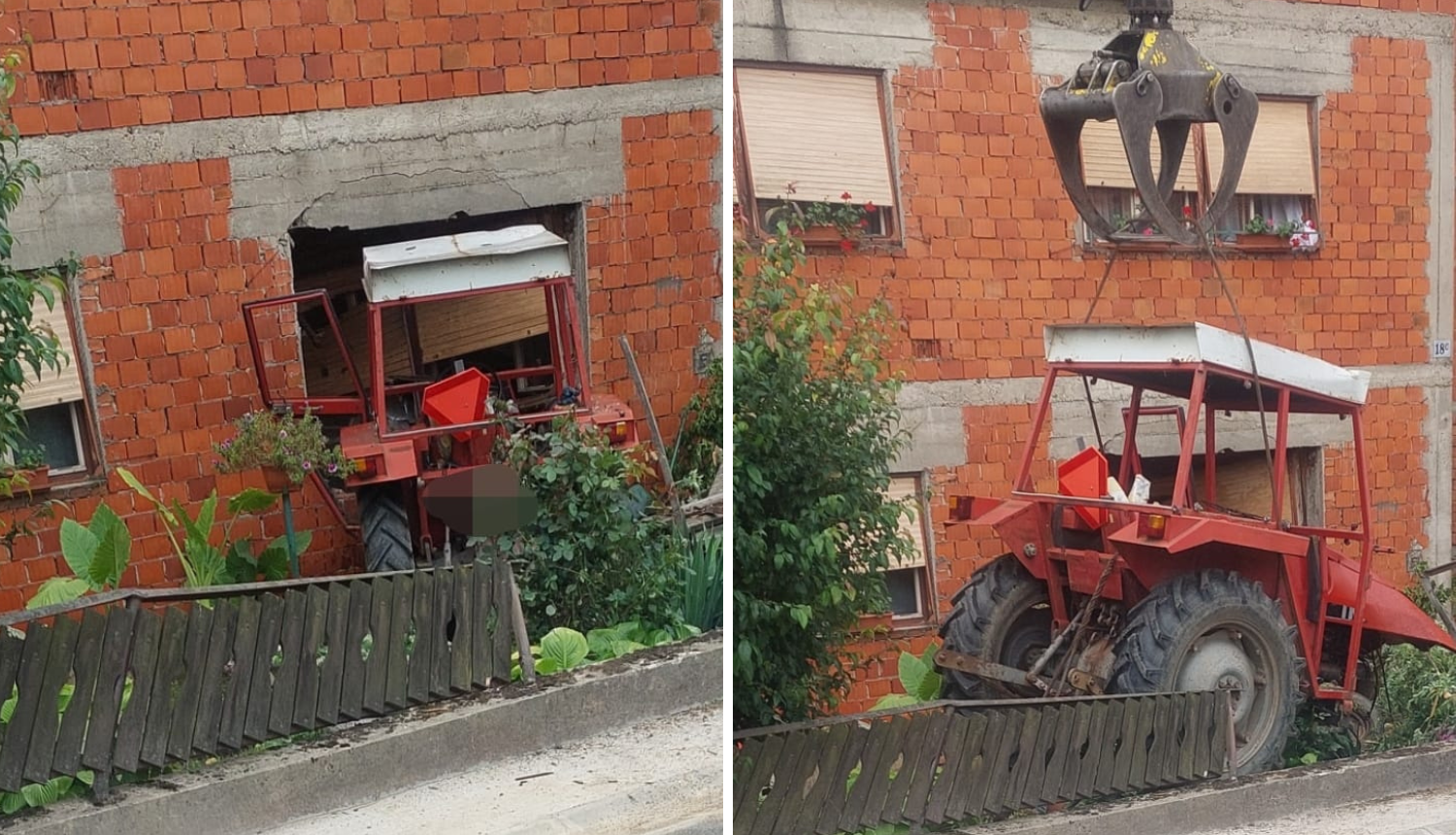 Traktorom sletio s ceste i zabio se u kuću kod Nove Gradiške: Vozač teško ozlijeđen i u bolnici