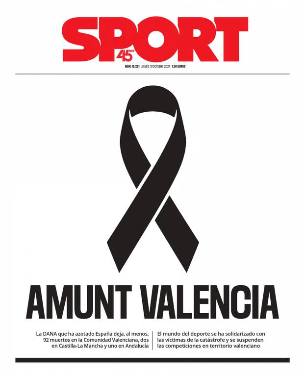 FOTO Španjolska u žalosti, stao je i nogomet. Ovo su današnje naslovnice: 'Samo ste vi važni'