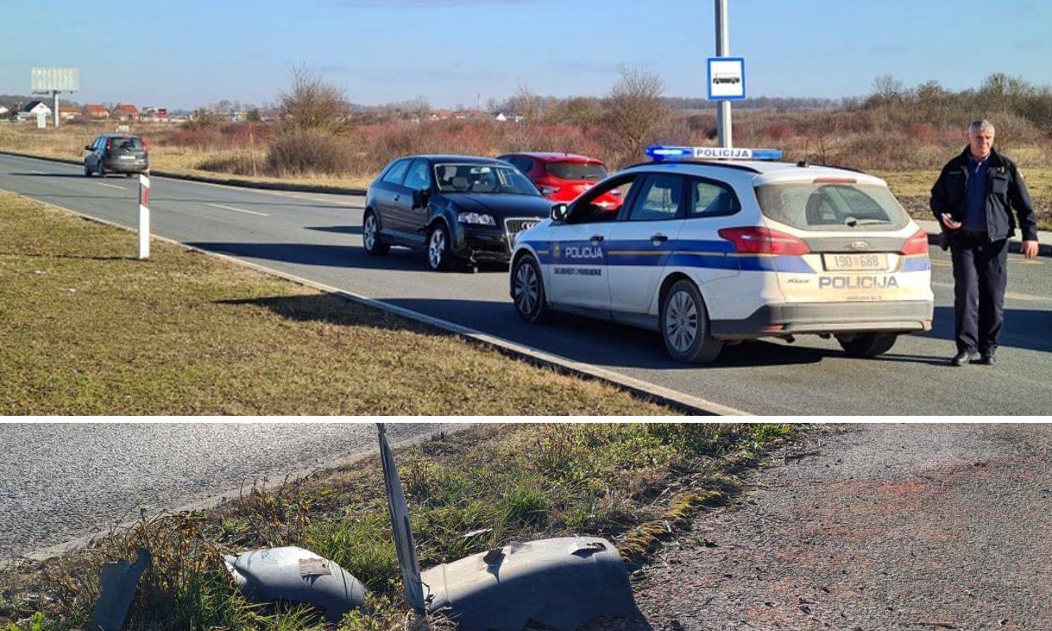 Detalji nesreće kod V. Gorice: Vozačica (77) udarila u znak pa u krivom smjeru vozila 1,2 km!