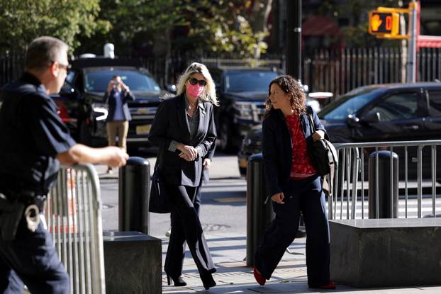 Nadine Menendez, wife of former U.S. Senator Robert Menendez, arrives at the Federal Court on the day of her sentencing in her bribery trial in New York City