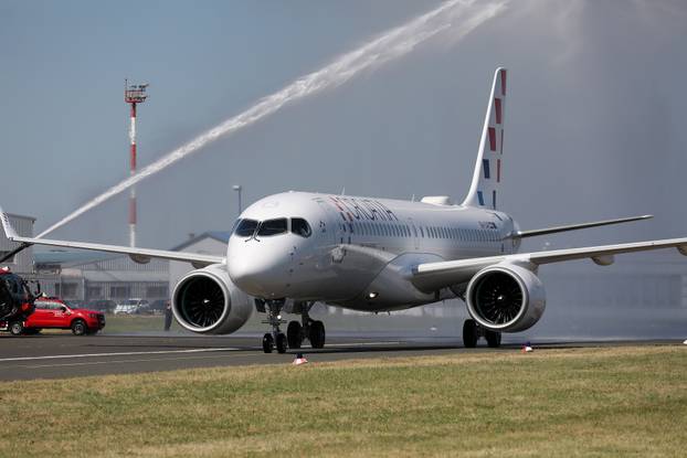 Zagreb: Slijetanje Airbusa A220, novog zrakoplova Croatia Airlinesa