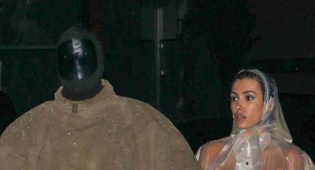 *EXCLUSIVE* Kanye West & Wife Bianca Defy State of Emergency as the Rainswept Couple Dons Bundle up for Studio Session!