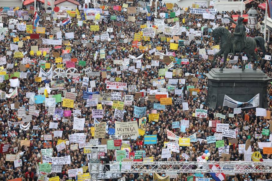 Veliki prosvjed Hrvatska mora bolje popunio glavni gradski Trg