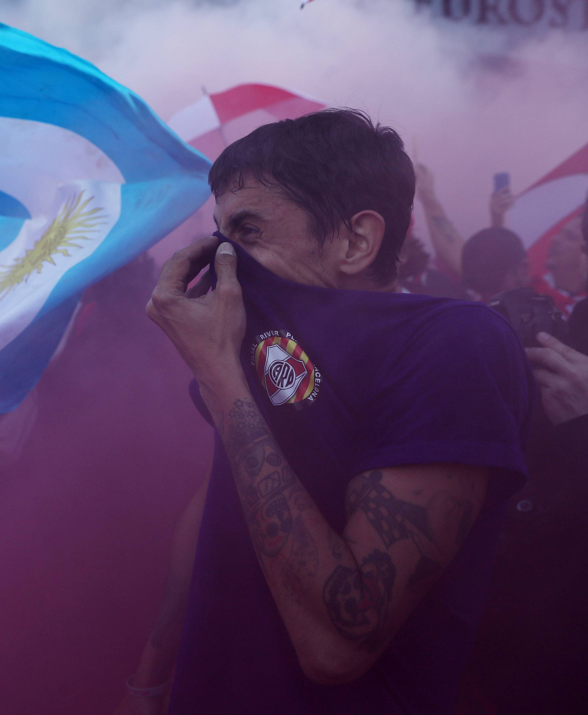 River Plate fans ahead of the Copa Libertadores match between River Plate and Boca Juniors