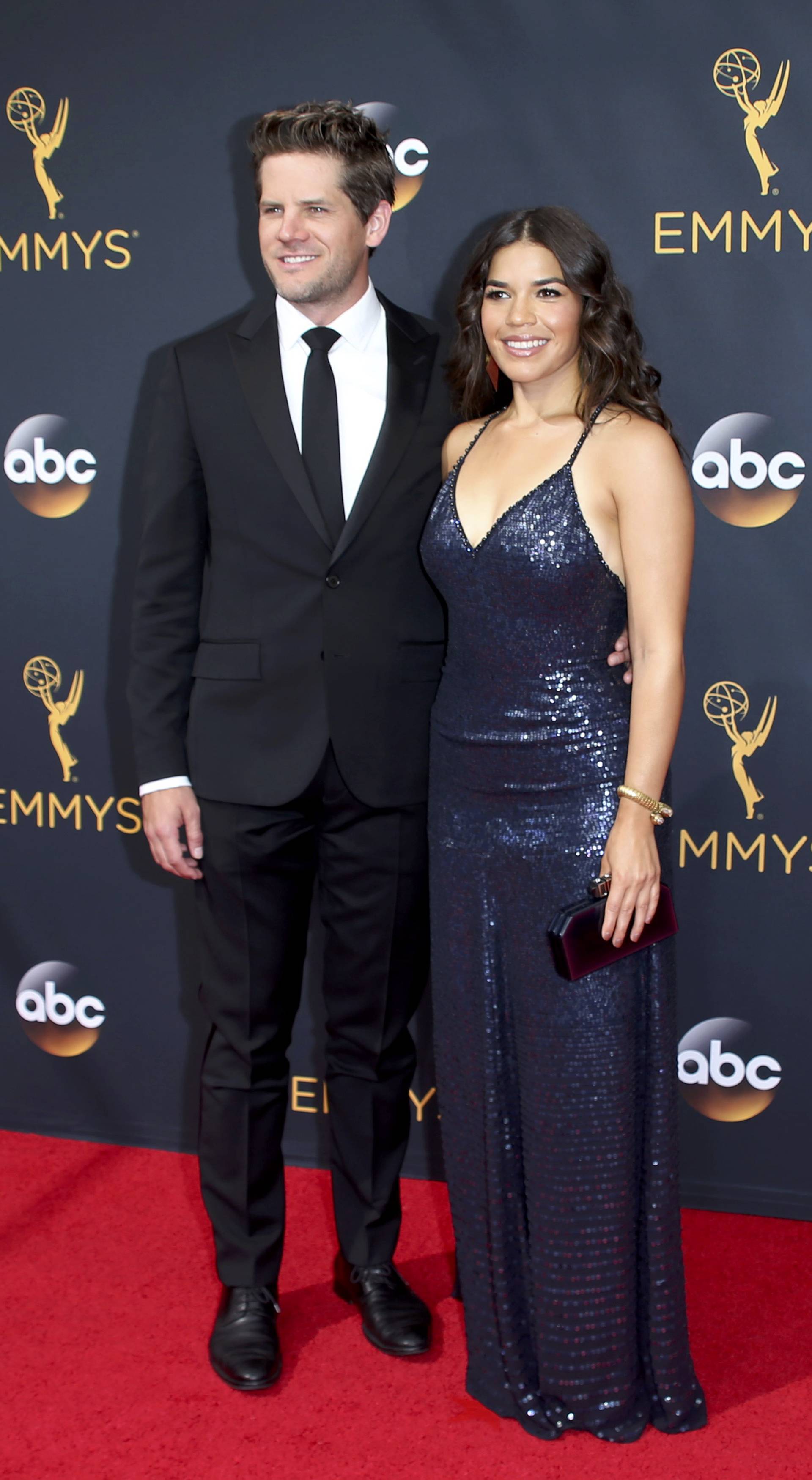 Actress Ferrera and husband Williams arrive at the 68th Primetime Emmy Awards in Los Angeles
