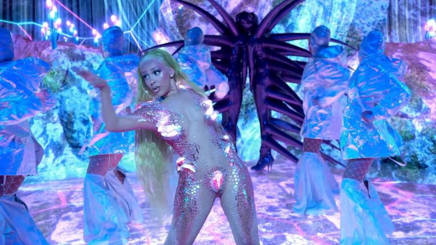 Doja Cat performs during the 2020 MTV VMAs