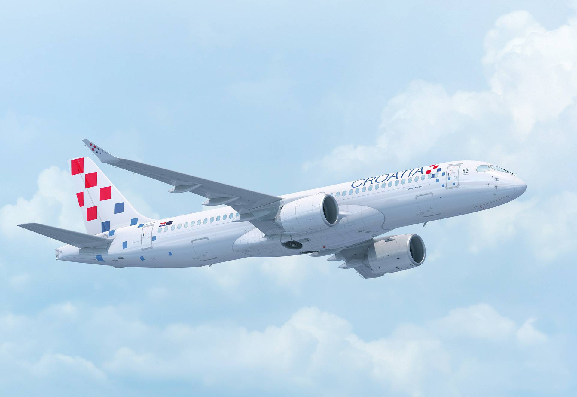 Prvi zrakoplov nove flote A220 Croatia Airlinesa odjeven u novo ruho