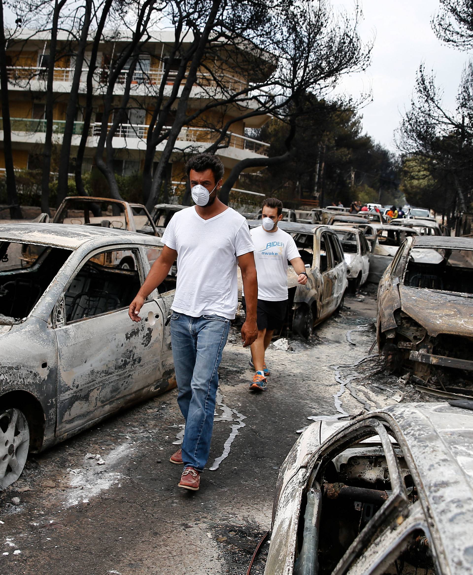 Wildfire at the village of Mati, near Athens