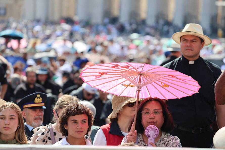 Pope Leo holds the weekly general audience in St. Peter's Square at the Vatican