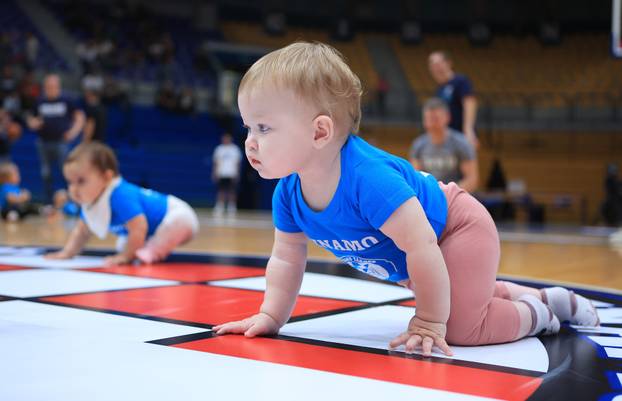Zagreb: U poluvremenu utakmice KK Dinamo Zagreb - KK Cedevita održana je utrka beba