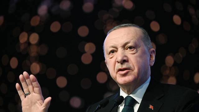 Turkish President Erdogan speaks during the opening session of ADF in Antalya