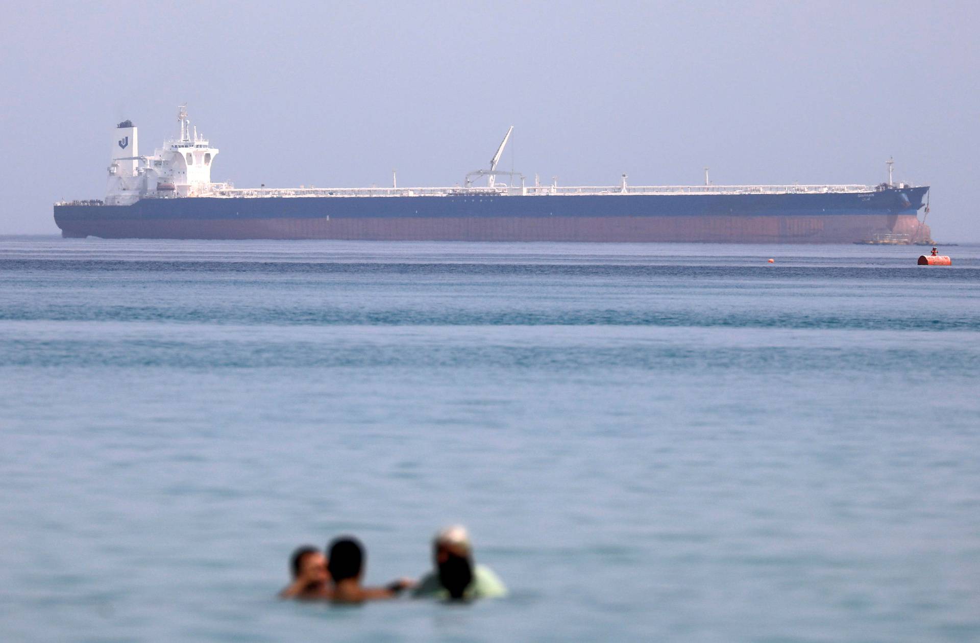 FILE PHOTO: A tanker crosses the Gulf of Suez towards the Red Sea before entering the Suez Canal, in El Ain El Sokhna