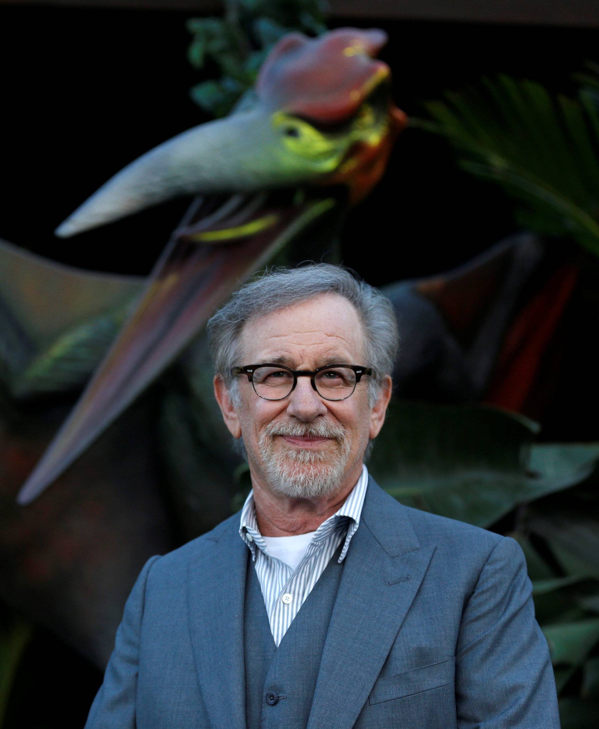 Executive producer Steven Spielberg poses at the premiere of the movie "Jurassic World: Fallen Kingdom" at Walt Disney Concert Hall in Los Angeles