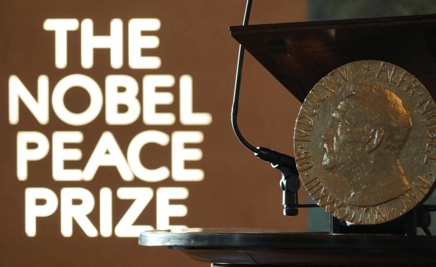 A replica of the Nobel Peace Medal is placed at the Norwegian Nobel Institute in Oslo